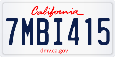 CA license plate 7MBI415