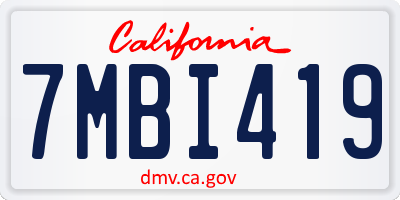 CA license plate 7MBI419