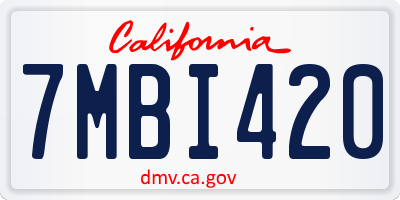CA license plate 7MBI420