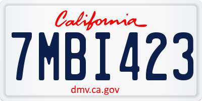 CA license plate 7MBI423