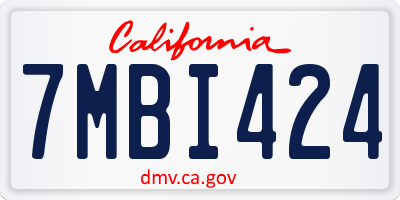 CA license plate 7MBI424
