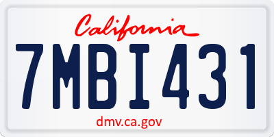 CA license plate 7MBI431