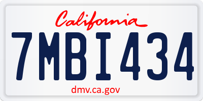 CA license plate 7MBI434
