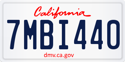 CA license plate 7MBI440