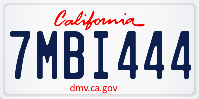CA license plate 7MBI444