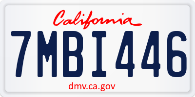 CA license plate 7MBI446