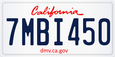 CA license plate 7MBI450