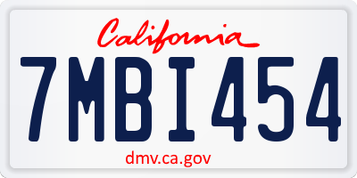CA license plate 7MBI454