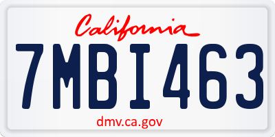 CA license plate 7MBI463