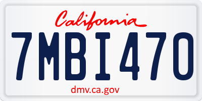 CA license plate 7MBI470