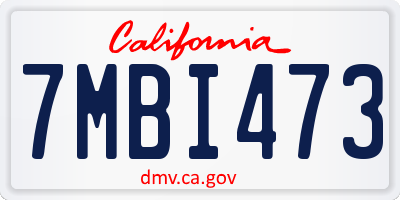 CA license plate 7MBI473