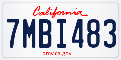 CA license plate 7MBI483