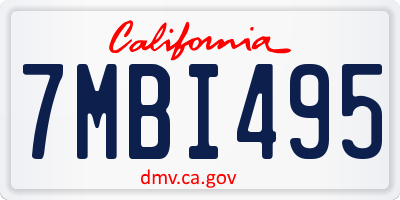 CA license plate 7MBI495