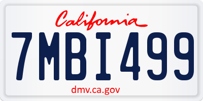 CA license plate 7MBI499