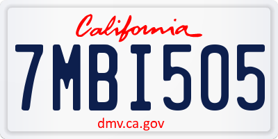 CA license plate 7MBI505