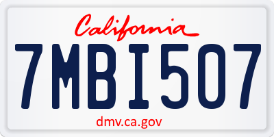 CA license plate 7MBI507