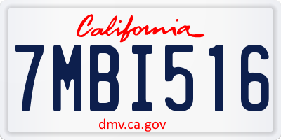 CA license plate 7MBI516