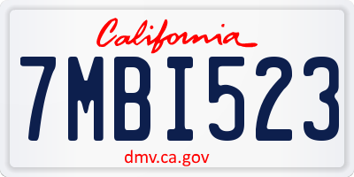 CA license plate 7MBI523