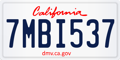 CA license plate 7MBI537