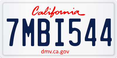 CA license plate 7MBI544