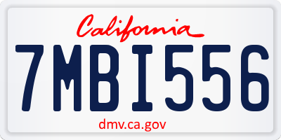 CA license plate 7MBI556