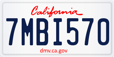 CA license plate 7MBI570