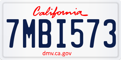 CA license plate 7MBI573