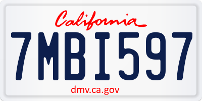 CA license plate 7MBI597