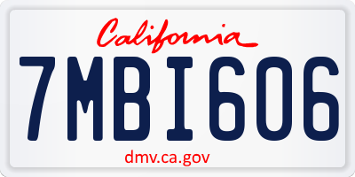 CA license plate 7MBI606