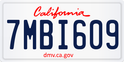 CA license plate 7MBI609