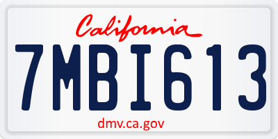 CA license plate 7MBI613