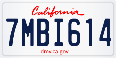 CA license plate 7MBI614