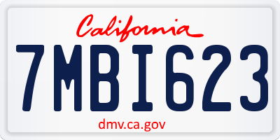 CA license plate 7MBI623