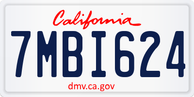 CA license plate 7MBI624