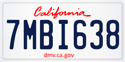 CA license plate 7MBI638