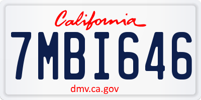 CA license plate 7MBI646