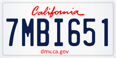 CA license plate 7MBI651