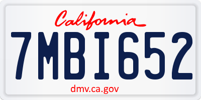 CA license plate 7MBI652