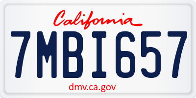 CA license plate 7MBI657