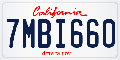 CA license plate 7MBI660