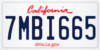 CA license plate 7MBI665