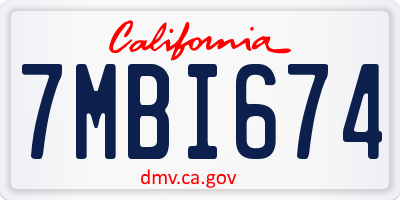 CA license plate 7MBI674