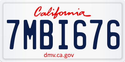 CA license plate 7MBI676