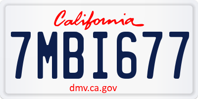 CA license plate 7MBI677