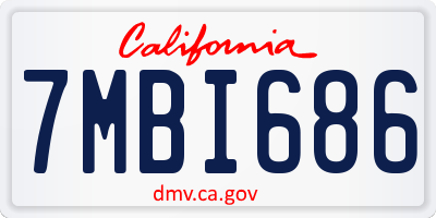 CA license plate 7MBI686