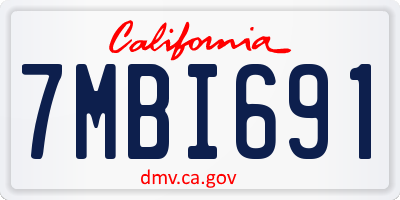 CA license plate 7MBI691