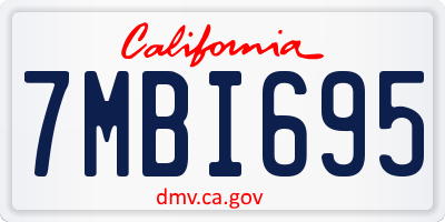 CA license plate 7MBI695
