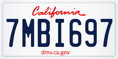 CA license plate 7MBI697