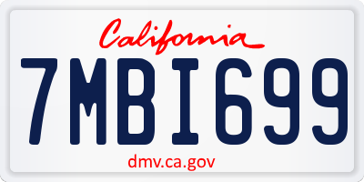 CA license plate 7MBI699