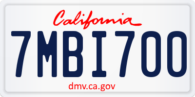 CA license plate 7MBI700